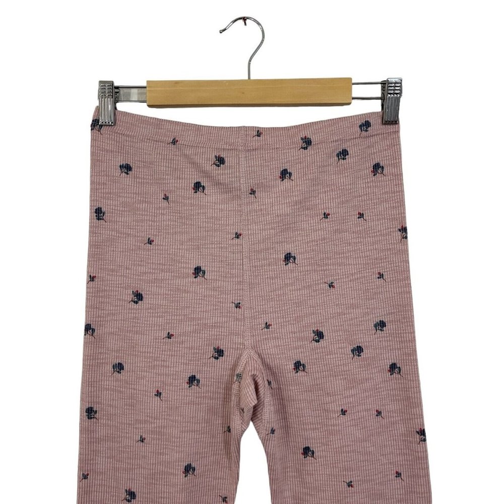 NEW Anthropologie Medium Large M/L Waffle Leggings Thermal Floral Pink Pants - Picture 2 of 15